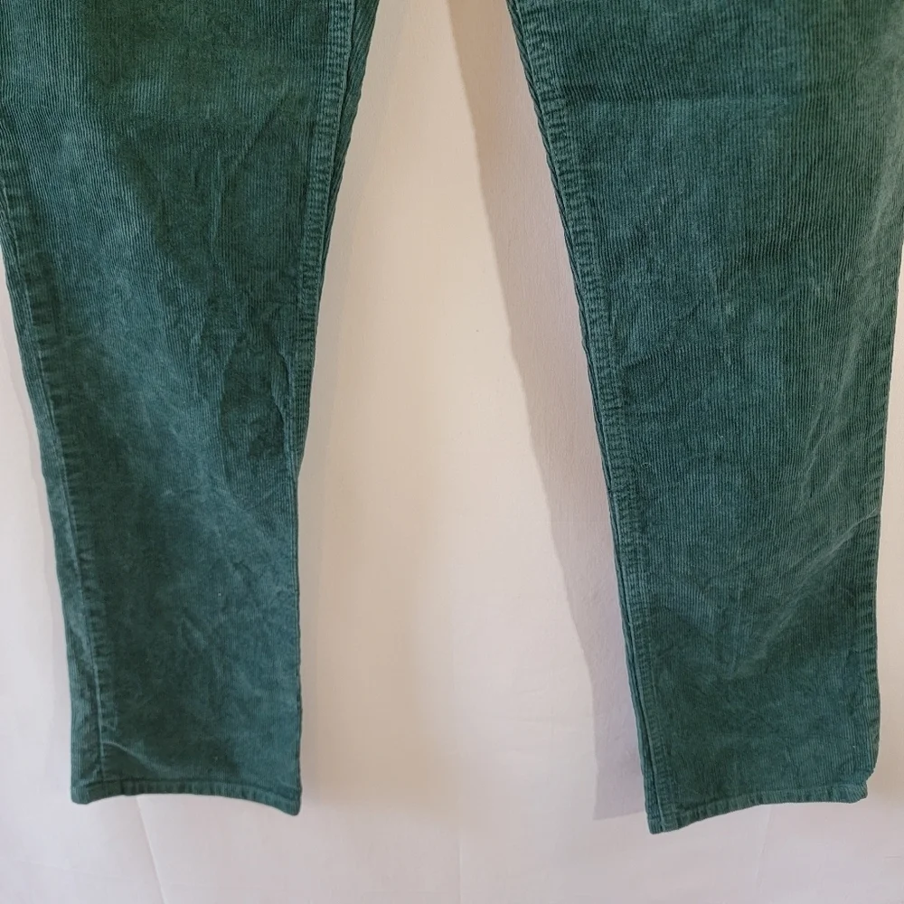 J. Crew City Fit Green Corduroy Pants Women 27S Mid-Rise Straight Leg Minimalist